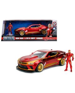 Jada Marvel 2016 Chevy Camaro with Iron Man Figure - 1/24 Scale Diecast