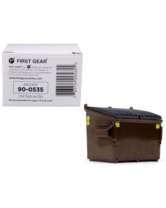 First Gear 1/34 Scale Brown Refuse Trash Bin Diecast Model - 90-0535