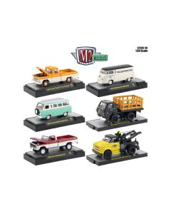 M2 Machines Auto Thentics Release 50 - 6-Piece Diecast Car Set 1/64 Scale - Display Cases Included