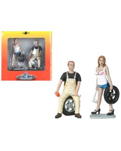 Motorhead Miniatures Meg and Derek Tire Brigade Figurine Set - 1/18 Scale - MH770