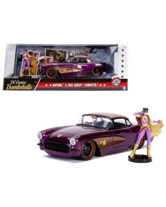 Jada 1957 Chevy Corvette Purple Batgirl Diecast 1/24 Scale Model Car