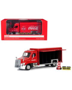 Motorcity Classics Coca-Cola Beverage Delivery Truck 1/50 Scale Diecast Model w/ Handcart & Bottle Cases