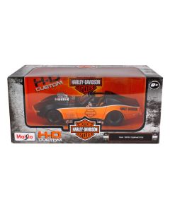 Maisto 1970 Chevrolet Corvette Harley-Davidson Black/Orange 1/24 Scale Diecast Model Car
