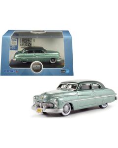 Oxford Diecast 1949 Mercury Coupe - Metallic Green/Dark Green Top - 1/87 HO Scale Replica