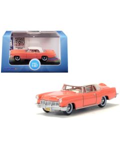 Oxford Diecast 1956 Lincoln Continental Mark II (Island Coral/Starmist White) HO Scale Model Car