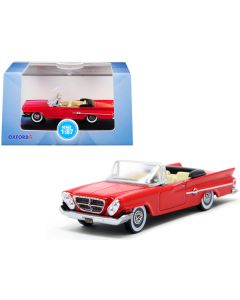 Oxford Diecast 1961 Chrysler 300 Convertible - Mardi Gras Red - HO Scale (1/87)