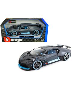 Bburago Bugatti Divo - 1/18 Scale - Matt Gray with Blue Accents Diecast Model Car