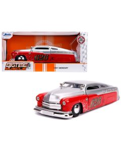 Jada 1951 Mercury #626 "Holley" Bomber Bros Special Bigtime Muscle - 1/24 Scale Diecast Car (Silver/Red)