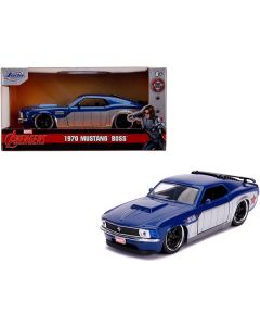 Jada 1970 Ford Mustang Boss 'Winter Soldier' Diecast Model Car (Blue/Silver, 1/32 Scale)