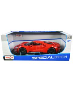 Maisto 2017 Ford GT Red with Black Wheels 1/18 Scale Diecast Model Car (MPN: 31384rd)