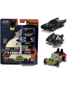 Jada Nano Hollywood Rides: Batman Classic TV Series (1966-1968) - 3-Piece Diecast Set