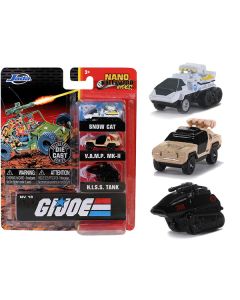 Jada G.I. Joe Nano Hollywood Rides Diecast Vehicle Set - Snow Cat, H.I.S.S. Tank, V.A.M.P. MK-II