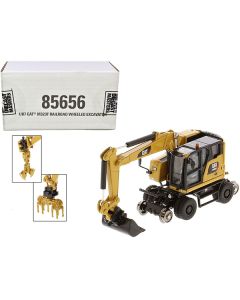 Diecast Masters CAT M323F Railroad Excavator - HO Scale - Yellow - w/ 3 Accessories