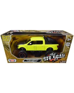 Motormax 2019 Ford F-150 Lariat Crew Cab Off-Road Pickup Truck, Bright Green, 1/27 Scale