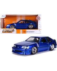Jada 1989 Ford Mustang GT 5.0 - Candy Blue with Silver Stripes - 1/24 Scale Diecast Model
