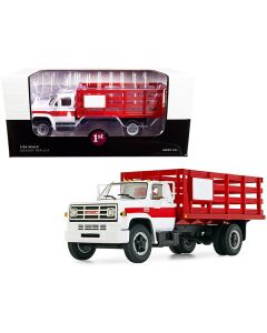 First Gear GMC 6500 Stake Truck - White & Red - 1/34 Scale Diecast Model