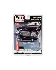Auto World 1970 Chevy Impala Sport Coupe - Black Lowrider - 1/64 Diecast
