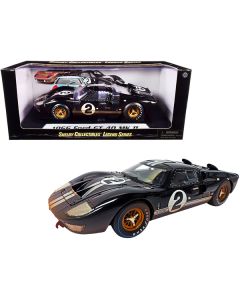 Shelby Collectibles 1966 Ford GT-40 MK II #2 - Black/Silver (Dirty Version) 1/18 Diecast Model Car
