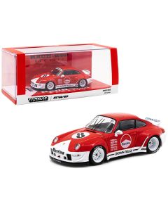 Tarmac Works Porsche RWB 993 #8 "Morelow" Red & White 1/43 Diecast Model Car