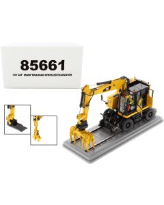 CAT Caterpillar M323F Railroad Excavator (Safety Yellow) 1/50 Scale Diecast Model - Diecast Masters 85661