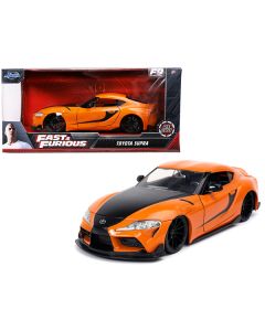 Jada Fast & Furious 9 F9 Toyota Supra Orange with Black Stripes 1/24 Scale Diecast Model Car