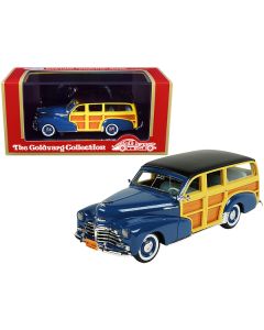 Goldvarg Collection 1948 Chevrolet Fleetmaster Woodie Station Wagon - Como Blue, Black Top - 1/43 Scale, Limited Edition