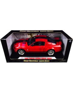 Shelby Collectibles 2008 Ford Shelby Mustang GT500 Super Snake - 1/18 Scale Diecast Model - Red with Black Stripes