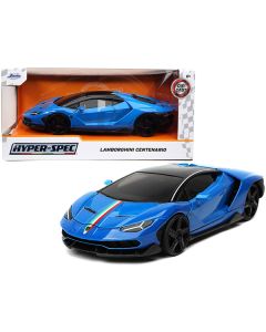 Jada Hyper-Spec Lamborghini Centenario 1/24 Diecast - Blue with Black Stripes