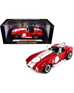 Shelby Collectibles 1965 Shelby Cobra 427 S/C - Red w/ White Stripes, Signed Trunk - 1/18 Scale Diecast Model Car