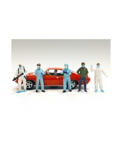 American Diorama Hazmat Crew Figurine Set - 6 Piece - 1/18 Scale