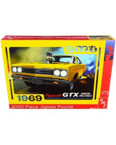 AMT 1969 Plymouth GTX Hardtop Pro Street 1000-Piece Jigsaw Puzzle - Model Box Design
