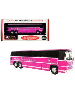 Iconic Replicas 1980 MCI MC-9 Crusader II Bus - Pink Allstate Charter Lines - 1/87 HO Scale