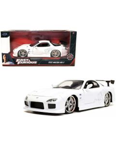 Jada 1993 Mazda RX-7 "HKS" White - Fast & Furious Movie Diecast Model - 1/24 Scale