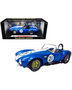 Shelby Cobra 427 S/C #21 Blue Metallic with White Stripes 1/18 Scale Diecast Model Car (SC112) - Shelby Collectibles