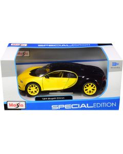 Maisto Bugatti Chiron Yellow & Black 1/24 Scale Diecast Model Car (31514y)
