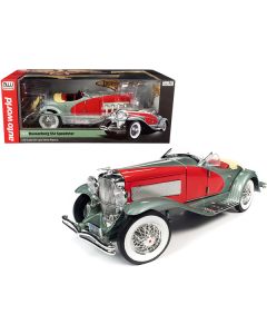 Auto World 1935 Duesenberg SSJ Speedster: Green Metallic with Red Coves, 1/18 Scale Diecast Model Car