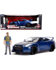 Jada 2009 Nissan GT-R (R35) Blue Metallic & Carbon - 1/18 Scale Diecast with Brian Figurine