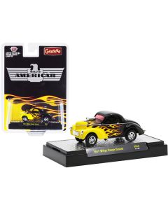 M2 Machines 1941 Willys Coupe Gasser - Black Flames - 1/64 Diecast (Limited Edition)