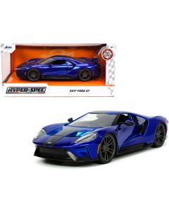 Jada 2017 Ford GT Candy Blue with Gray Stripes 1/24 Scale Diecast Model Car