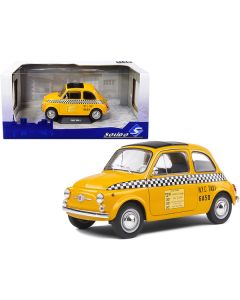 Solido 1965 Fiat 500 L NYC Taxi - 1/18 Scale Diecast Model - New York City Yellow
