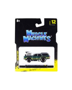 Muscle Machines '70 Oldsmobile Vista Cruiser 442 - Green Metallic with Gold Stripes - 1/64 Scale