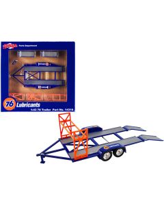 GMP Union 76 Tandem Car Trailer with Tire Rack - Blue - 1/43 Scale