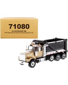 Diecast Masters Western Star 4900 SFFA Dump Truck - Gold & Black - 1/50 Scale