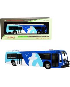Iconic Replicas Proterra ZX5 Electric Bus #140 - Mission College (HO Scale) - White & Blue