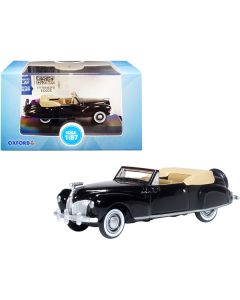 Oxford Diecast 1941 Lincoln Continental Convertible - Black/Tan, HO Scale (1/87)