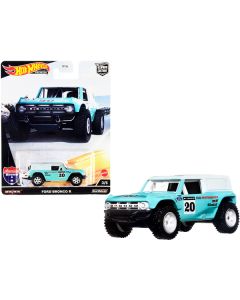 Hot Wheels Ford Bronco R #20 Turquoise & White - Car Culture Series Diecast Model