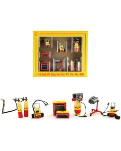 GMP Shell Oil Shop Tools Set - 7 Piece 1/43 Scale Diecast Models - MPN 14314