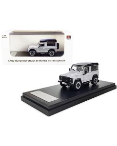 Land Rover Defender 90 Works V8 - 70th Edition - Silver Metallic/Black Top - 1/64 Scale Diecast Model