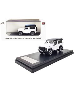 Land Rover Defender 90 Works V8 70th Edition - White/Black 1/64 Diecast Model by LCD Models
