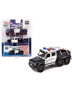 Era Car Mercedes-Benz G63 AMG 6x6 U.S. Police Truck Black & White 1/64 Diecast